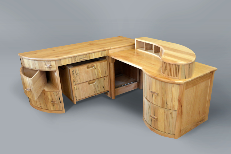 Corener Desk with open shelves