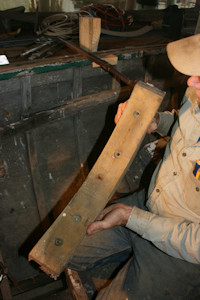 Bill working on boat