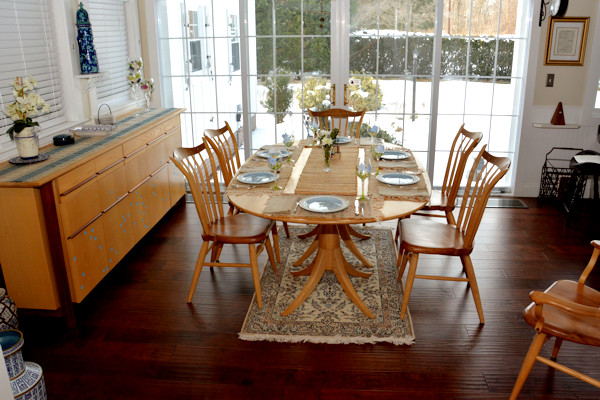 latrenative view of table, chairs and credenza